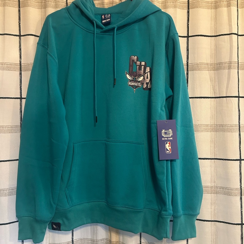 NWT NBA Charlotte Hornets "Queen City" Teal Fleece Hoodie - Picture 3 of 9